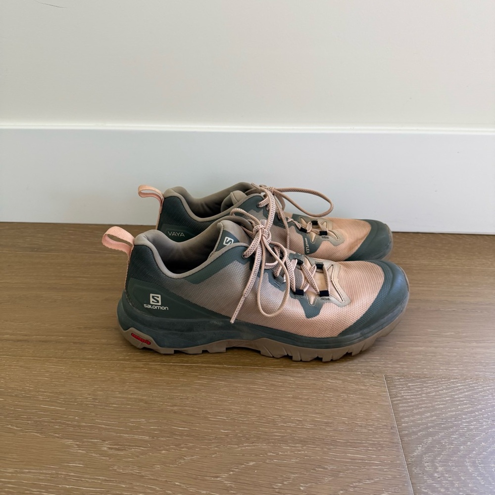 Salomon Pink and Green Women's Hiking Walking Sneakers